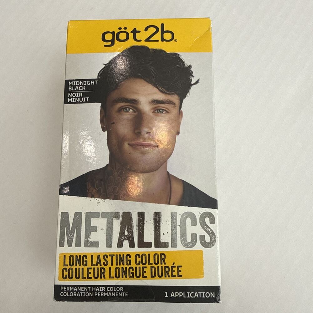 got2b Metallics Permanent Hair Dye, Midnight Black, Hair Color for Women & Men,